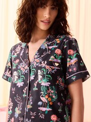 Cath Kidston Black Island Print Short Sleeve Pyjamas Set - Image 4 of 8