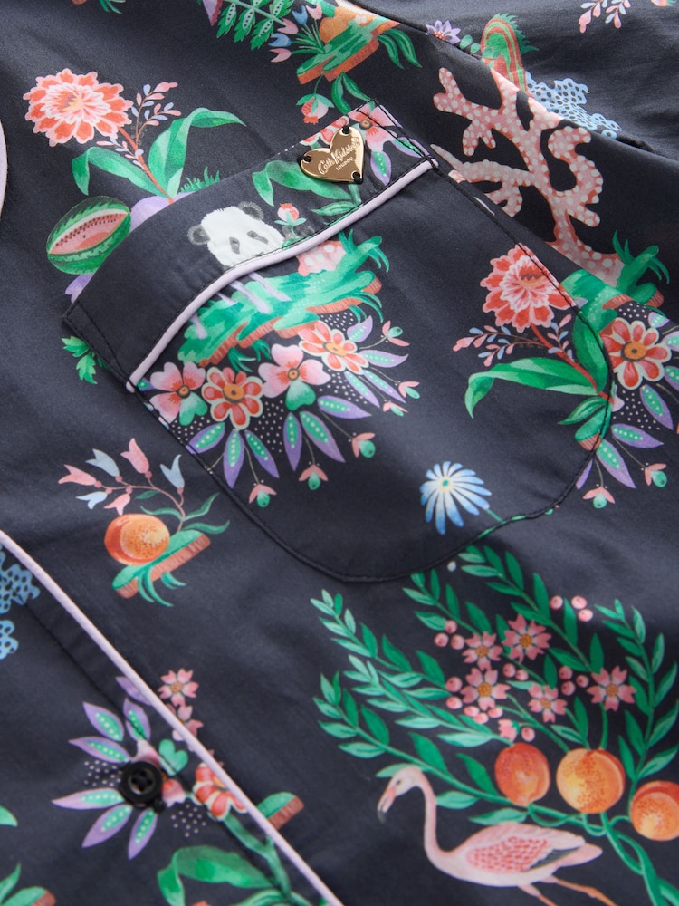 Cath Kidston Black Island Print Short Sleeve Pyjamas Set - Image 8 of 8