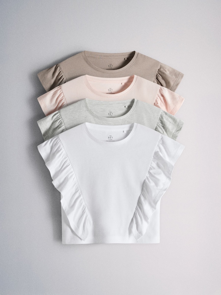 The Set 4 Pack Ruffle Jersey T-Shirts - Image 1 of 7 The Set 4 Pack Ruffle Jersey T-Shirts - Image 1 of 7