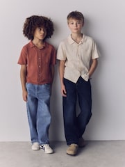 The Set 2 Pack Slub Cotton Button Through Cardigans Red/Ecru - Image 1 of 6