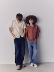 The Set 2 Pack Slub Cotton Button Through Cardigans Red/Ecru - Image 3 of 6