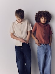 The Set 2 Pack Slub Cotton Button Through Cardigans Red/Ecru - Image 5 of 6