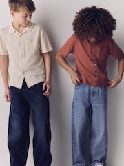 The Set 2 Pack Slub Cotton Button Through Cardigans Red/Ecru - Image 6 of 6