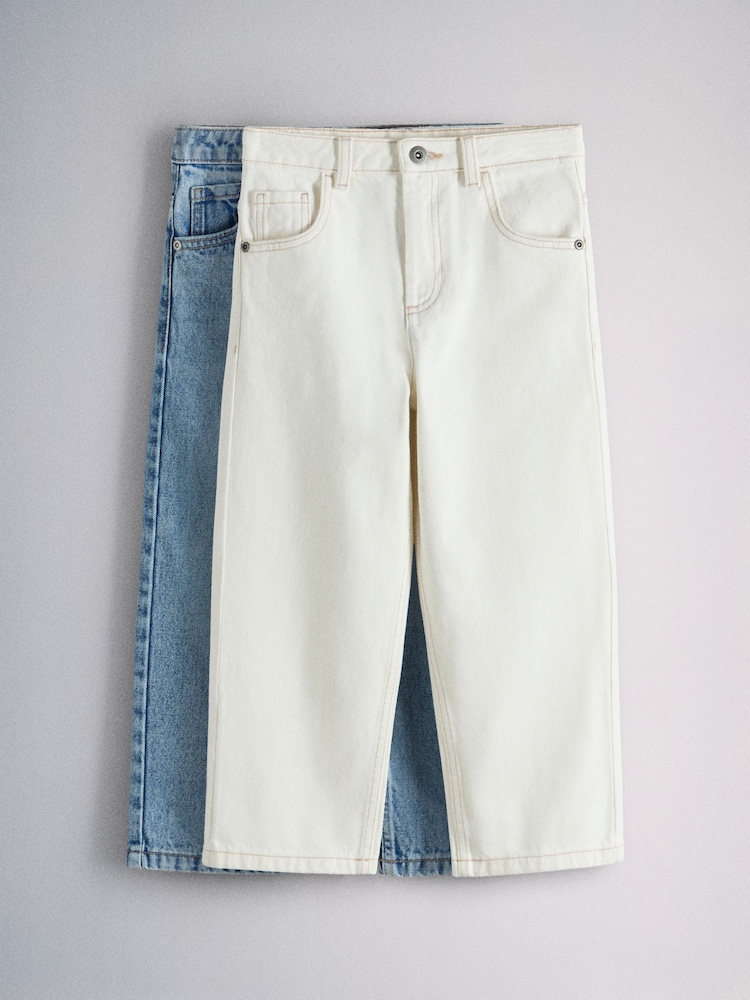 The Set 2 Pack Baggy Jeans Blue/Ecru - Image 2 of 6