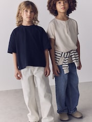 The Set 2 Pack Baggy Jeans Blue/Ecru - Image 4 of 6