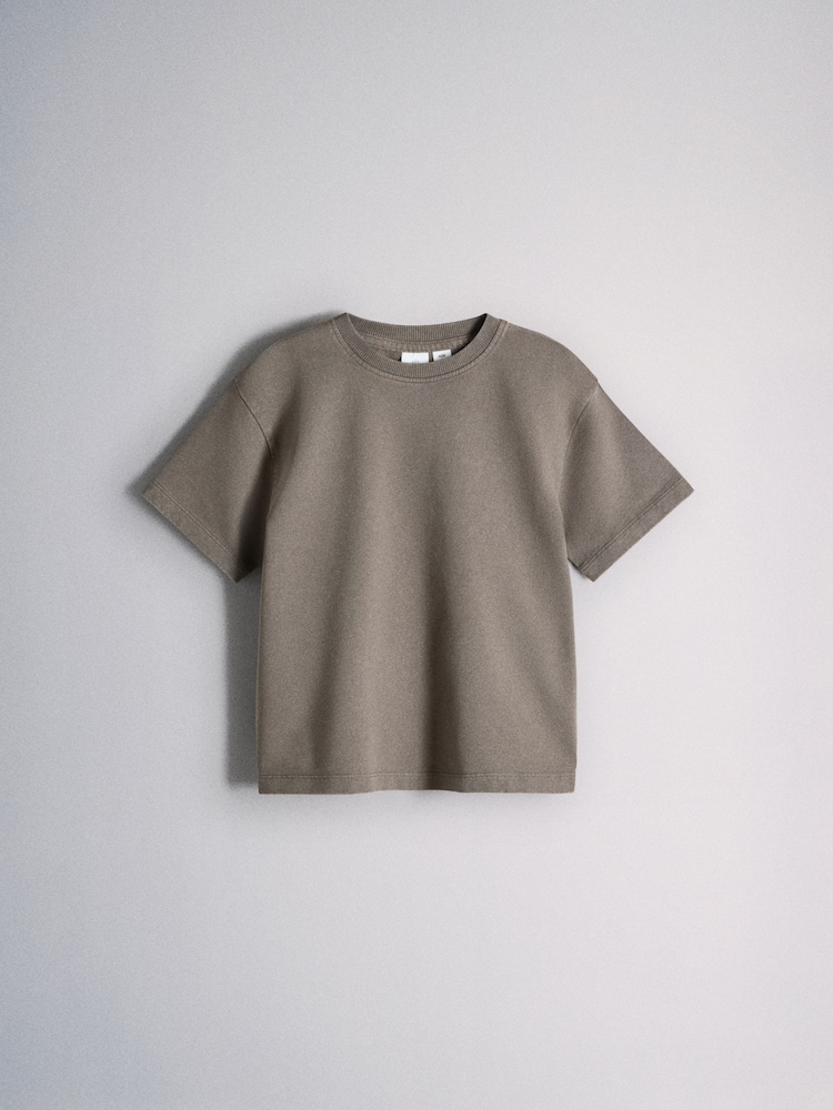 The Set 2 Pack Jersey Cotton Washed Oversized T-Shirt and Shorts Set Blue/Brown - Image 7 of 7 The Set 2 Pack Jersey Cotton Washed Oversized T-Shirt and Shorts Set Blue/Brown - Image 7 of 7