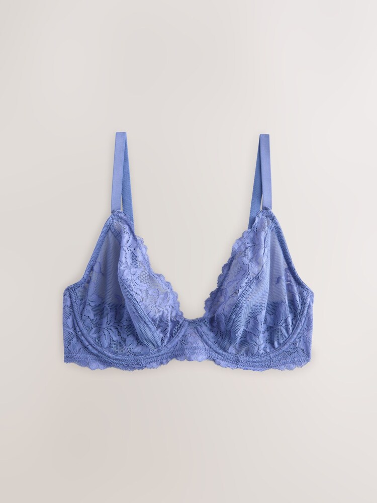 Bənövşəyi/Şaftalı/Mavi - DD+ Krujeva Bras 3 Paketi - 7şəkildən 2 şəkil