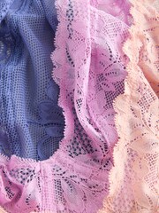 Bənövşəyi/Şaftalı/Mavi - DD+ Krujeva Bras 3 Paketi - 7şəkildən 6 şəkil