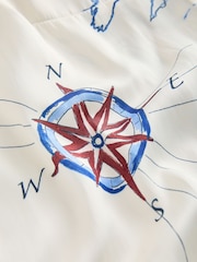 كريمي/أزرق مطبوع - كاميسول ساتان - صورة 7 من 8