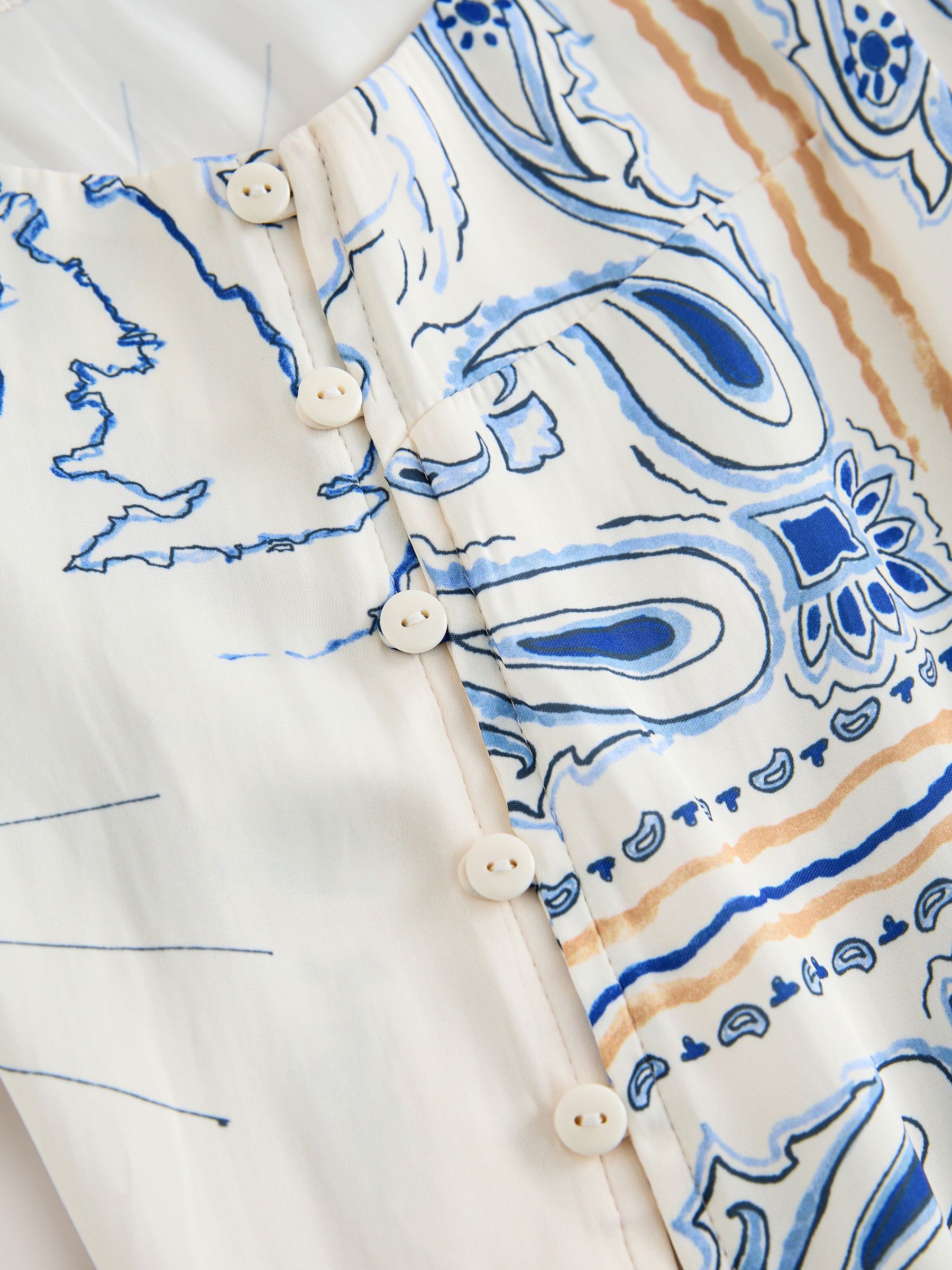 Buy Cream/Blue Print Satin Camisole from Next Romania