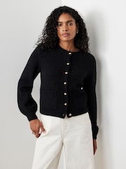 Mint Velvet Black Wool Blend Cardigan - Image 1 of 7