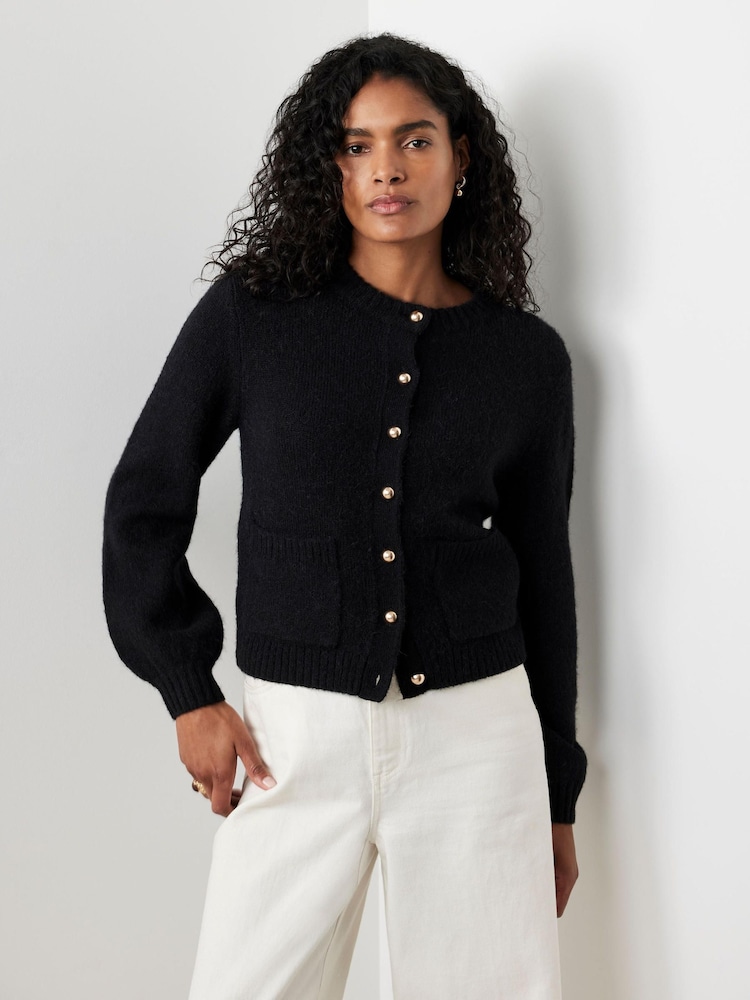 Mint Velvet Black Wool Blend Cardigan - Image 1 of 7
