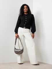 Mint Velvet Black Wool Blend Cardigan - Image 4 of 7