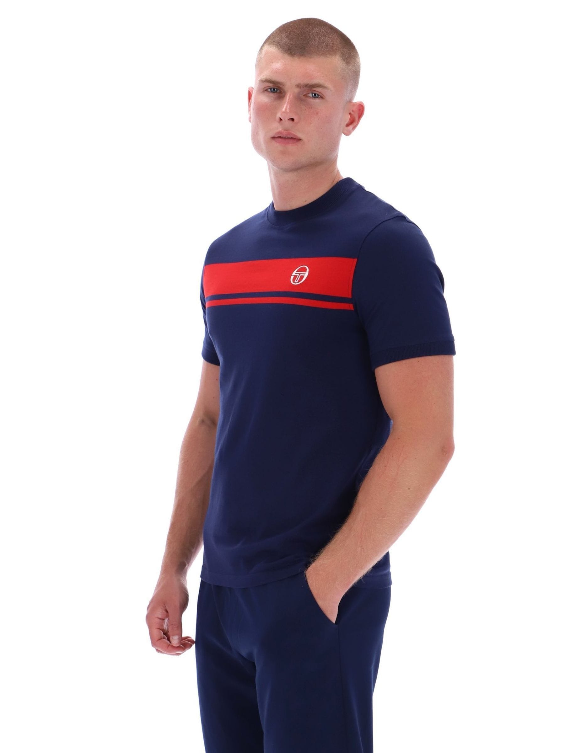 Buy Sergio Tacchini Aqua Blue Master Crew Neck T-Shirt from Next