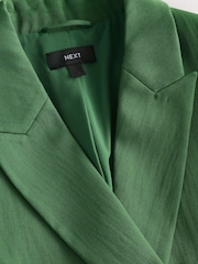 Green Relaxed Double Breasted Crinkle Blazer - Image 6 of 7
