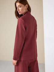 Rust Brown Linen Rich Single Breasted Blazer - Image 5 of 9