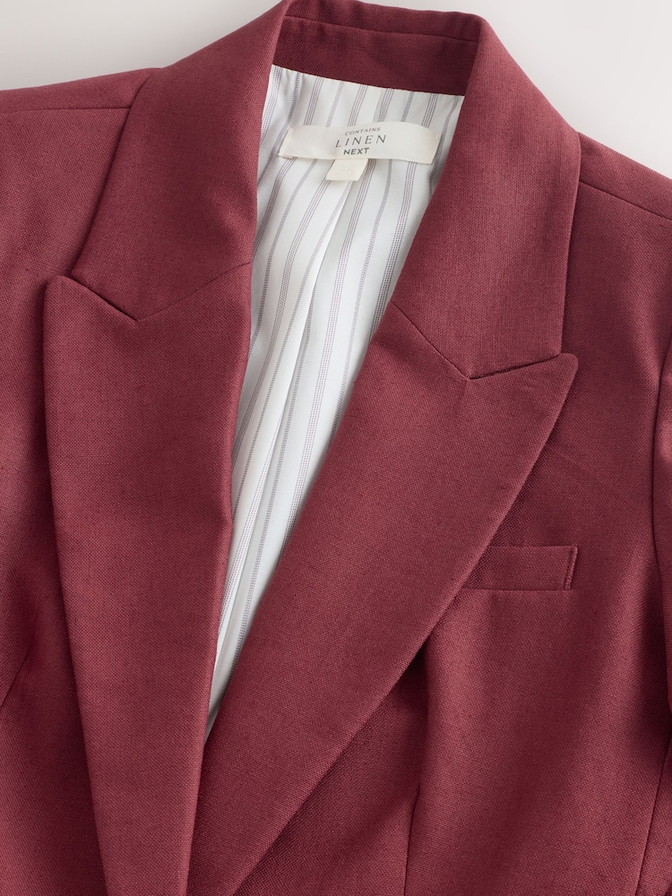 Rust Brown Linen Rich Single Breasted Blazer - Image 9 of 9 Rust Brown Linen Rich Single Breasted Blazer - Image 9 of 9