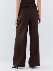 Chocolate Brown Glossy Ruched Bandeau Top - Image 7 of 13