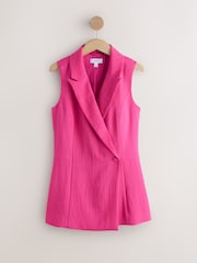 Pink Asymmetric Longline Waistcoat - Image 1 of 3