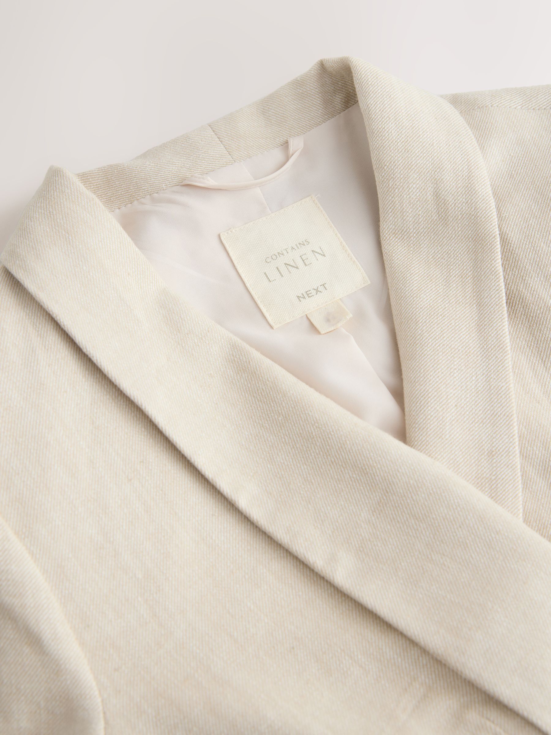 Buy Ecru Linen Rich Ruched Sleeve Jacket from Next USA