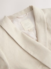 Neutral Linen Rich Ruched Sleeve Jacket - Image 6 of 7