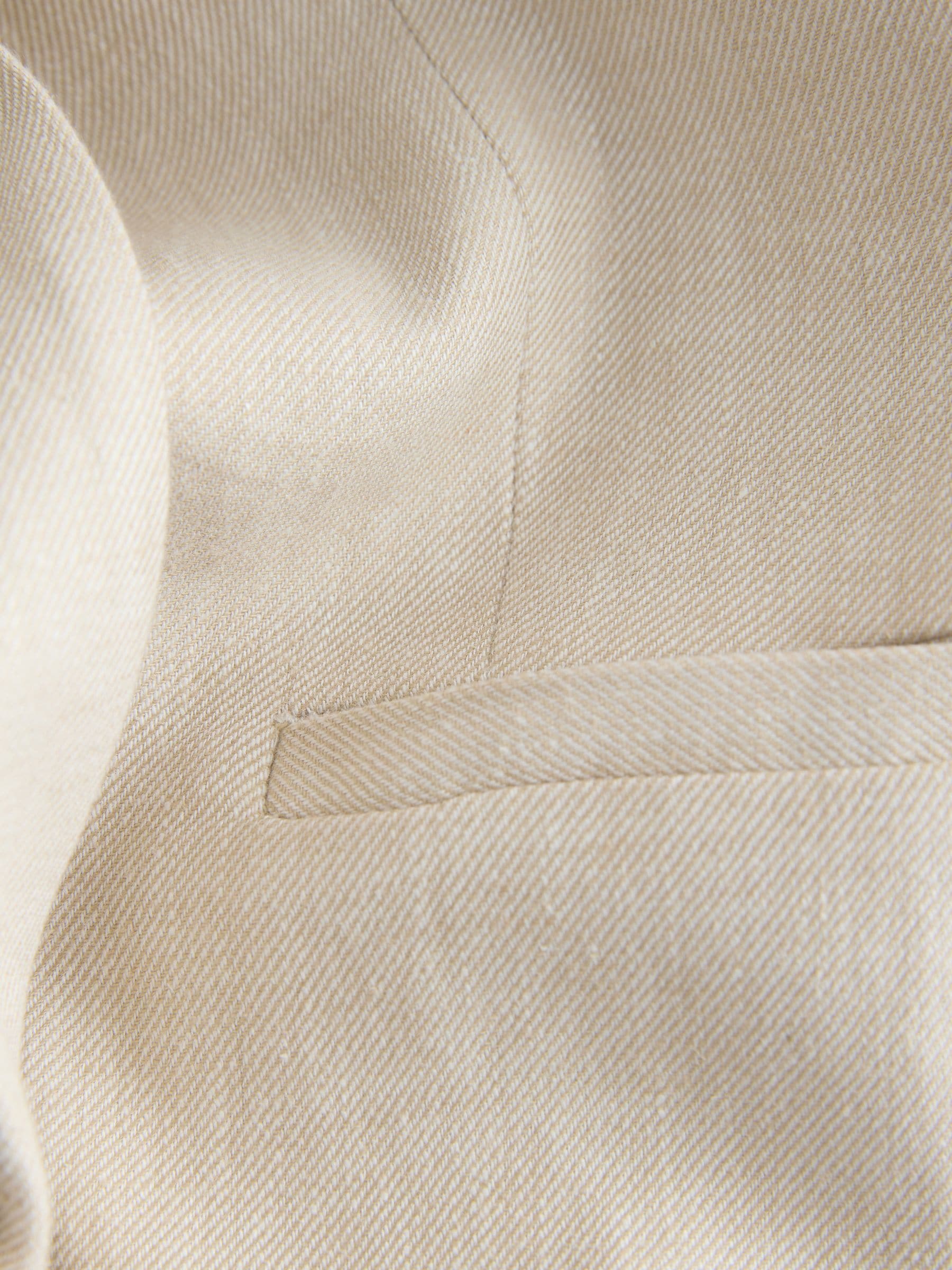 Buy Ecru Linen Rich Ruched Sleeve Jacket from Next USA