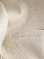 Neutral Linen Rich Ruched Sleeve Jacket - Image 7 of 7