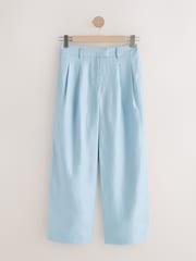 Pastel Blue N. Premium Linen Wide Leg Trousers - Image 4 of 7