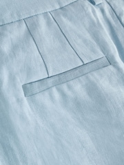 Pastel Blue N. Premium Linen Wide Leg Trousers - Image 7 of 7