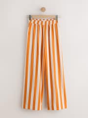 橙色条纹 - Pull On Super Wide Leg Trousers - 8的图像6｝