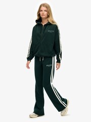 Superdry Green Athletic Stripe Flare Joggers - Image 1 of 8
