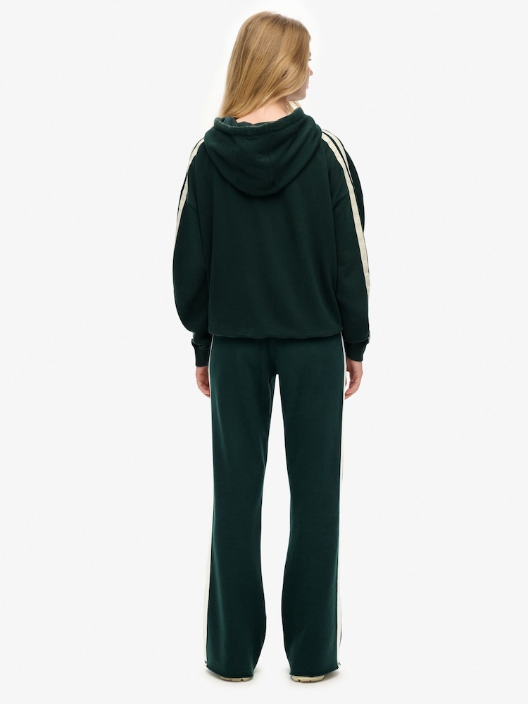 Superdry Green Athletic Stripe Flare Joggers - Image 2 of 8