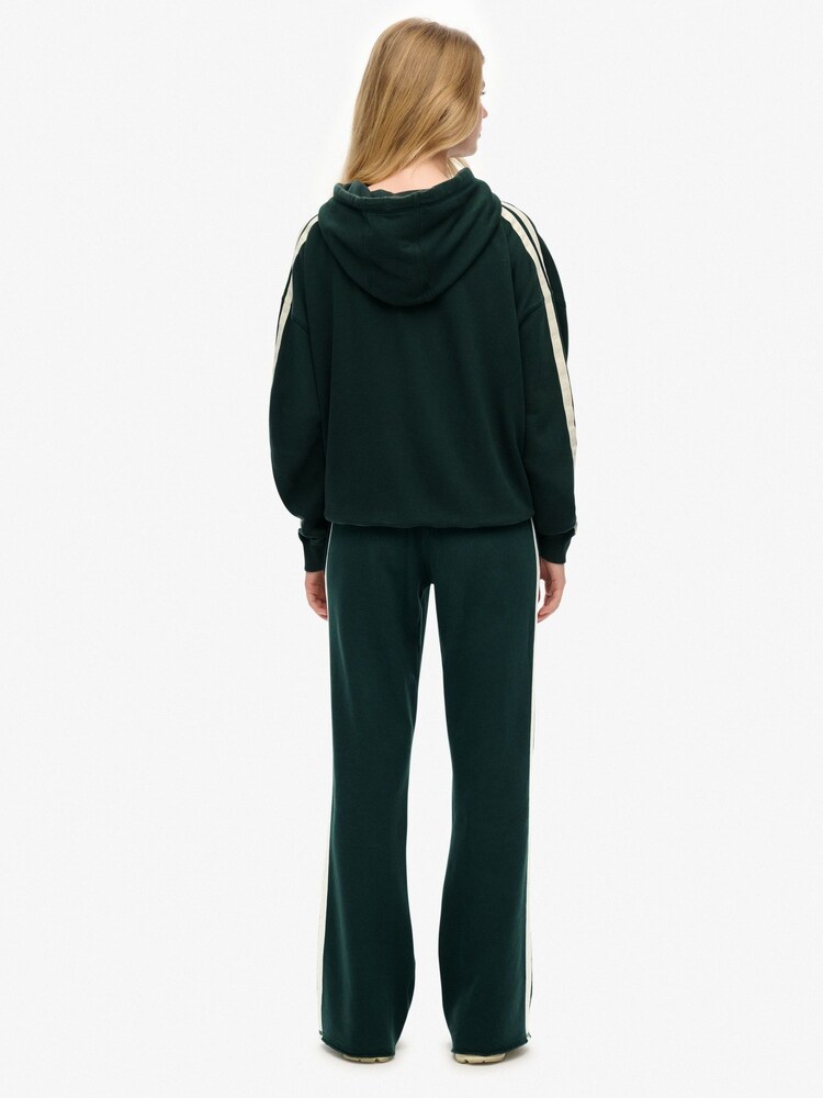 Superdry Green Athletic Stripe Flare Joggers - Image 2 of 8 Superdry Green Athletic Stripe Flare Joggers - Image 2 of 8
