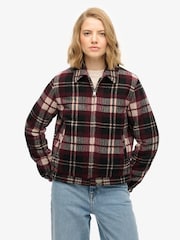 Superdry Cream Checked Ranch Quilted Jacket - Image 4 of 8