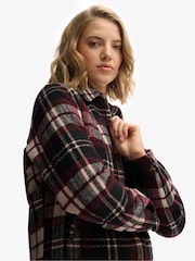 Superdry Cream Checked Ranch Quilted Jacket - Image 5 of 8
