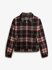 Superdry Cream Checked Ranch Quilted Jacket - Image 7 of 8