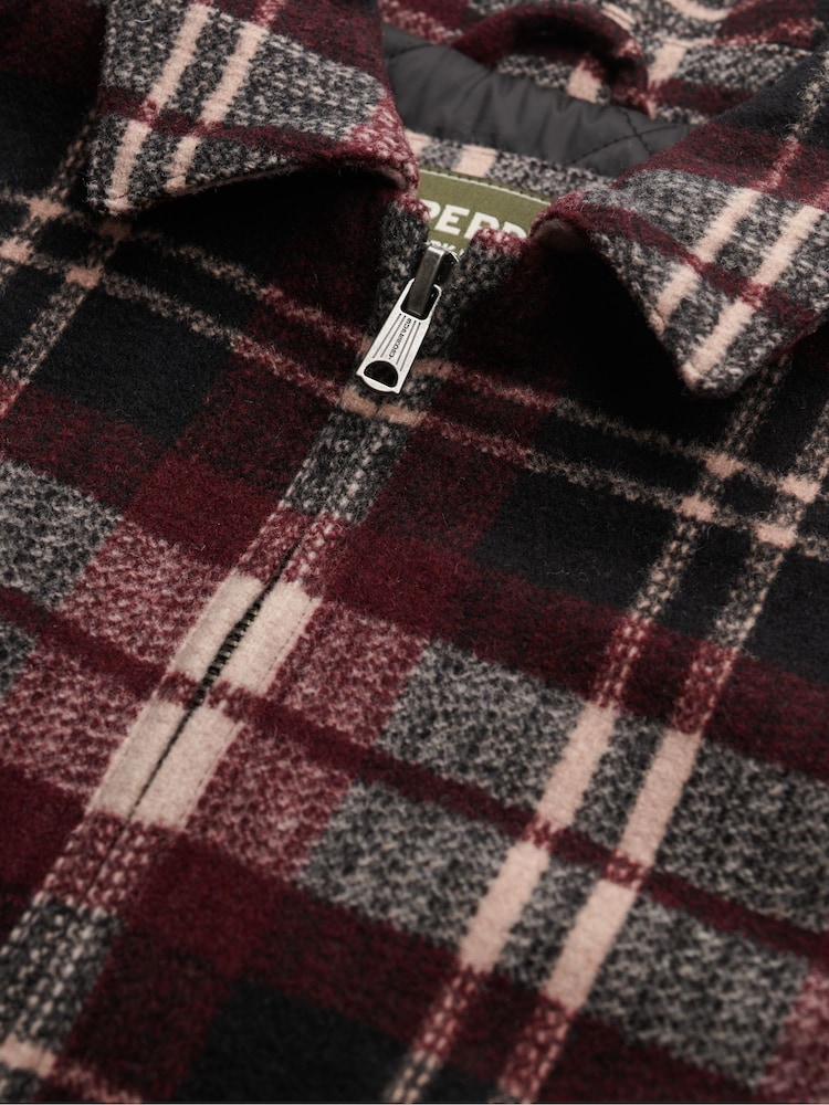 Superdry Cream Checked Ranch Quilted Jacket - Image 8 of 8 Superdry Cream Checked Ranch Quilted Jacket - Image 8 of 8