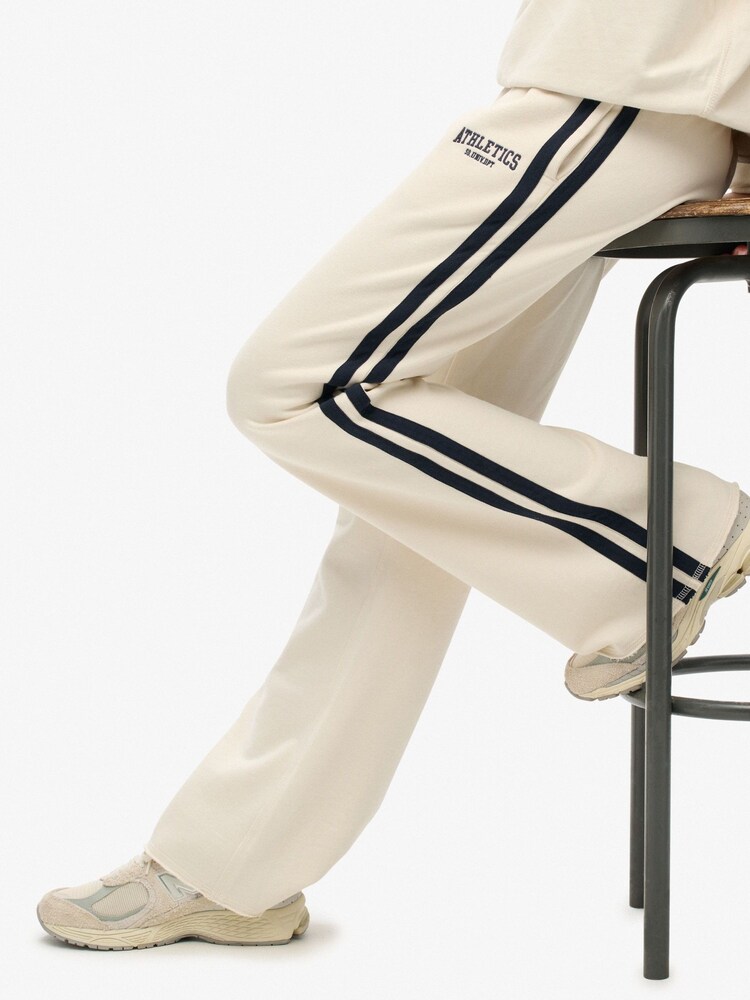 Superdry White Athletic Stripe Flare Joggers - Image 7 of 7 Superdry White Athletic Stripe Flare Joggers - Image 7 of 7