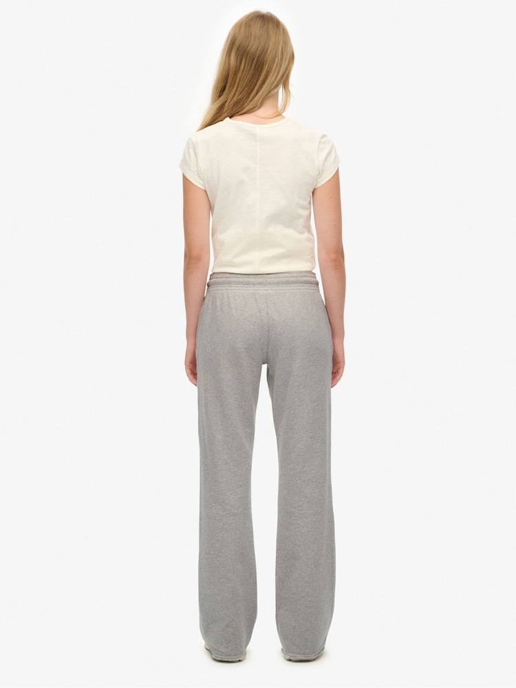 Superdry Grey Athletic Embroidered Flare Joggers - Image 2 of 8 Superdry Grey Athletic Embroidered Flare Joggers - Image 2 of 8