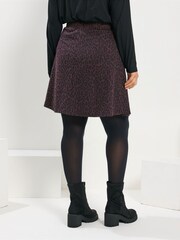 Yours Curve Purple Button Front Skirt - Image 3 of 5