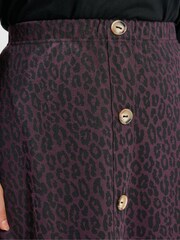 Yours Curve Purple Button Front Skirt - Image 4 of 5