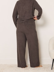 Yours Curve Brown Chenille Wide Leg Joggers - Image 2 of 5