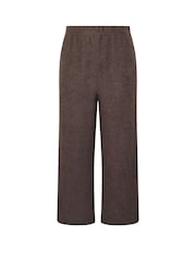Yours Curve Brown Chenille Wide Leg Joggers - Image 4 of 5