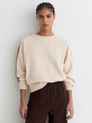 Reiss Neutral/Pink Carli Wool-Cashmere Side-Stripe Jumper - Image 1 of 6