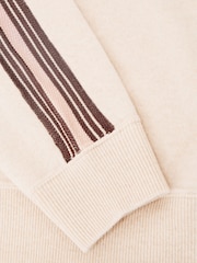 Reiss Neutral/Pink Carli Wool-Cashmere Side-Stripe Jumper - Image 6 of 6