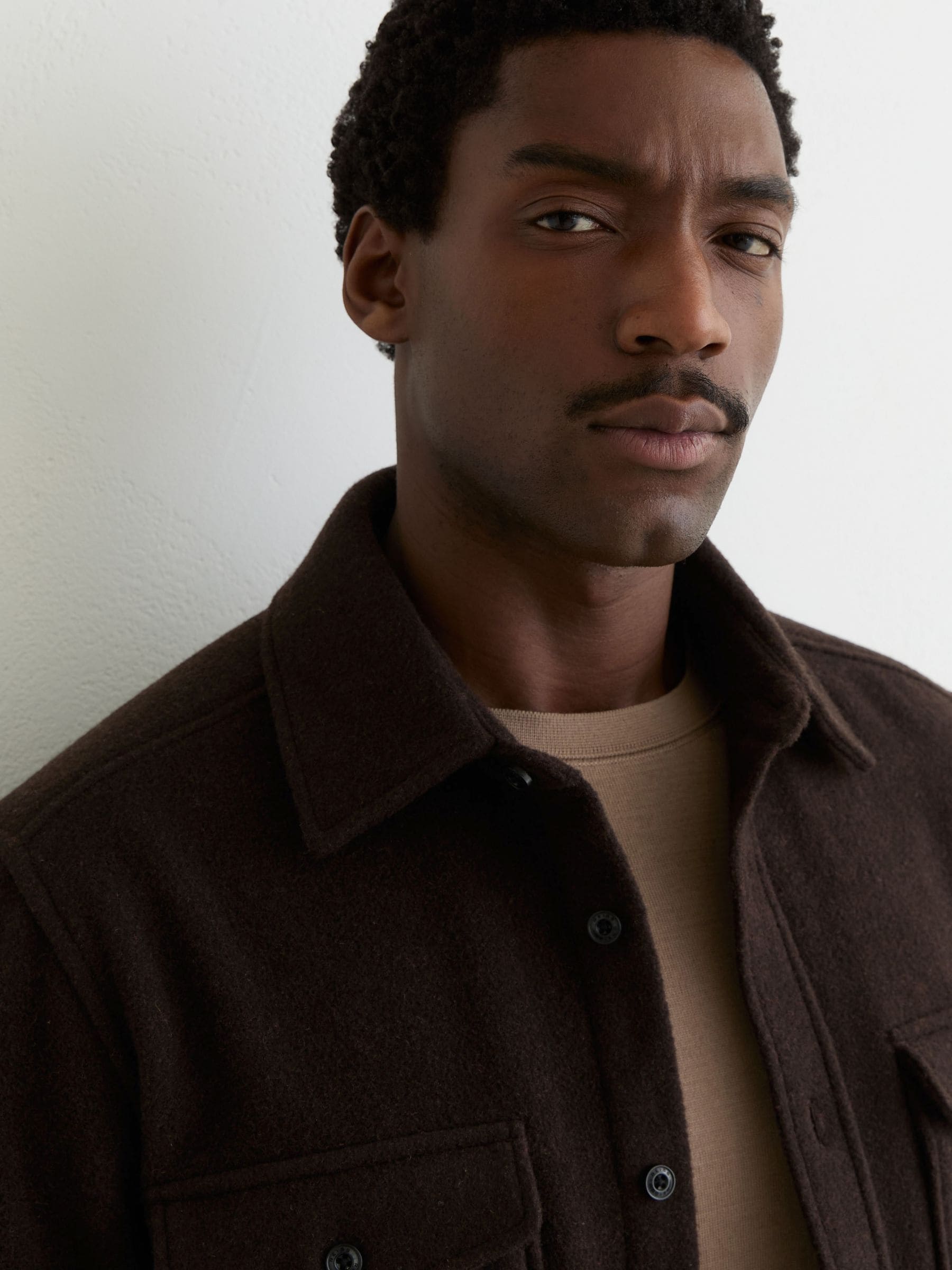 Buy Reiss Chocolate Brown Demari Wool-Blend Twin-Pocket Overshirt