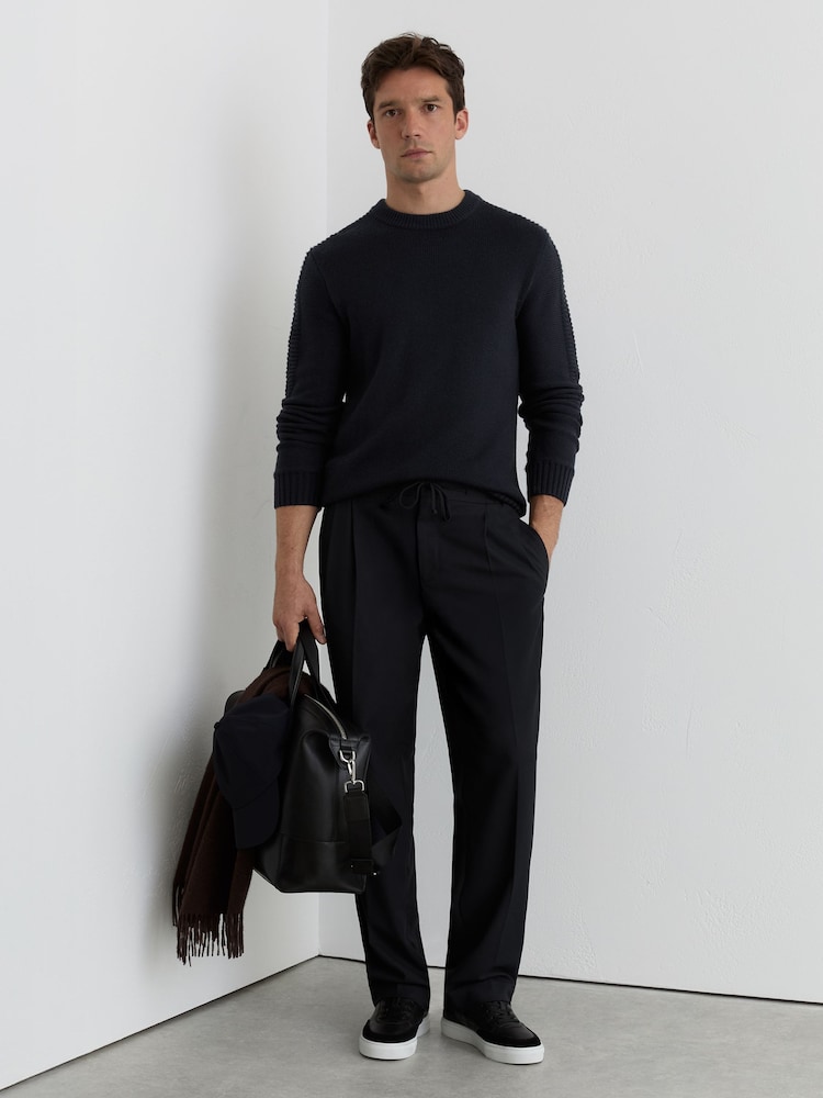 Reiss Beech Wool-Blend Rib-Detail Crew-Neck Jumper - Bild 1 von 6