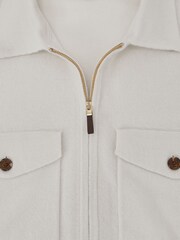 Valkoinen - Reiss Dunstall Wool Knitted Zip-Through Overshirt - Kuva 6 / 6