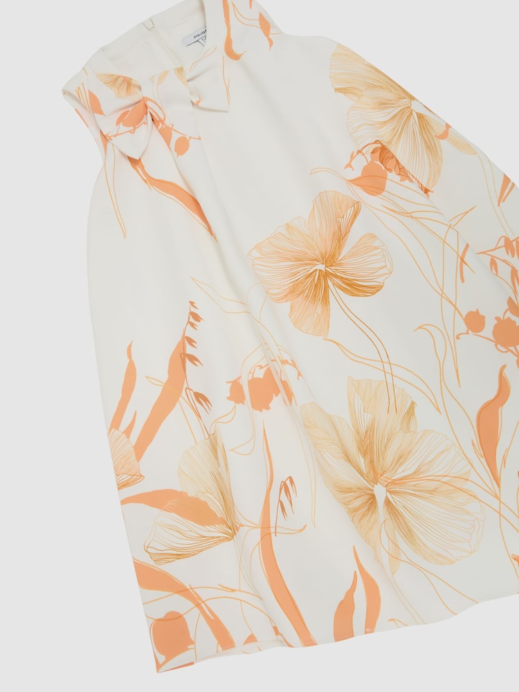 Reiss Multi Stella 9-13 yrs Floral-Print Drape Shift Dress - Image 1 of 3