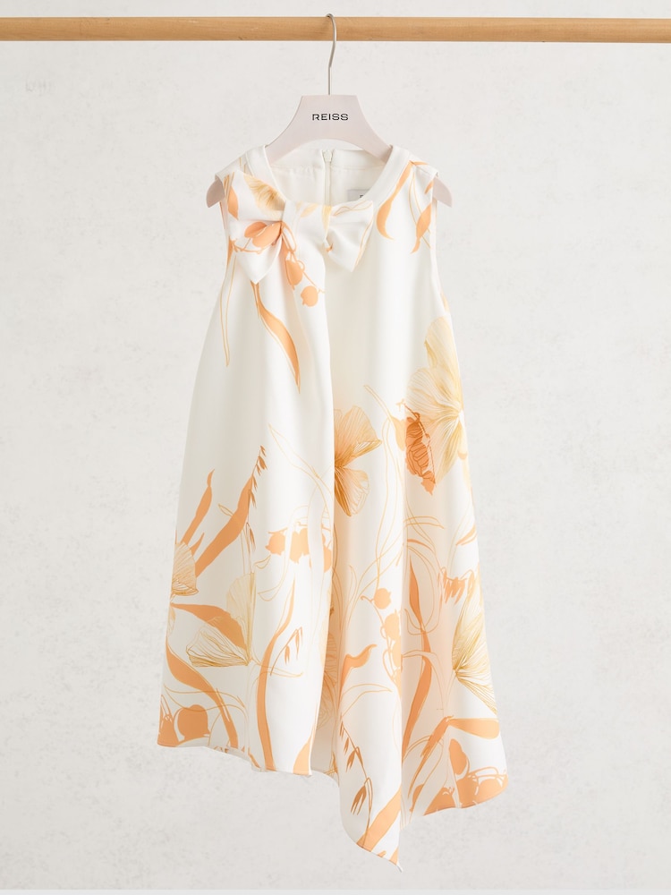 Reiss Multi Stella 9-13 yrs Floral-Print Drape Shift Dress - Image 2 of 3